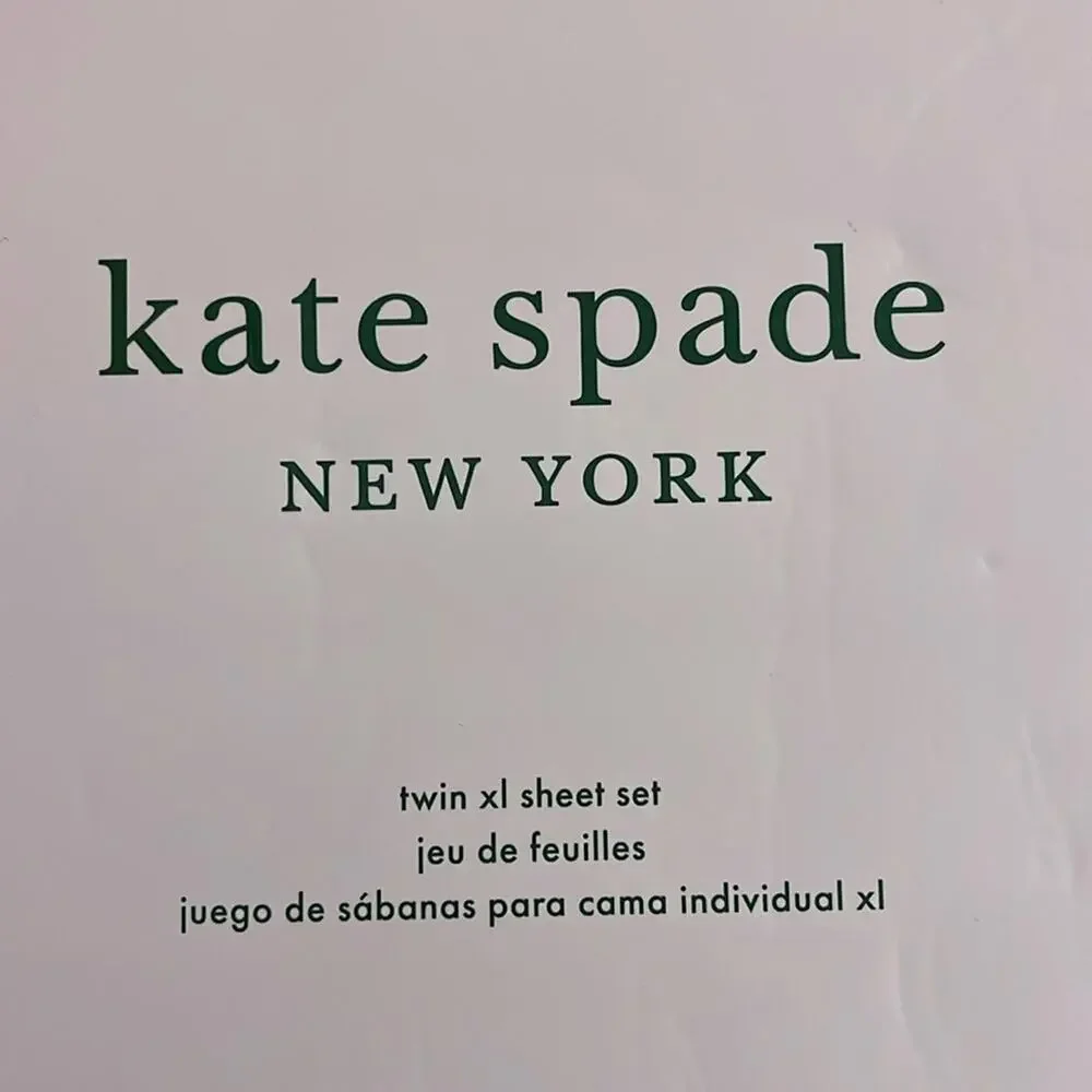 Kate Spade $109 Twin Sheet Set in Coral Lip 100% Cotton